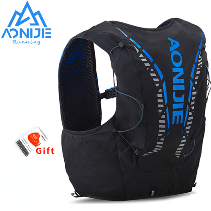 AONIJIE C962 12L Hydrat Hóa Ba Lô Da Cao Cấp Gói Túi Áo Vest Nước Mềm Bàng Quang Bình Giữ Nhiệt Chuyên Nghiệp Chạy Màu Đen