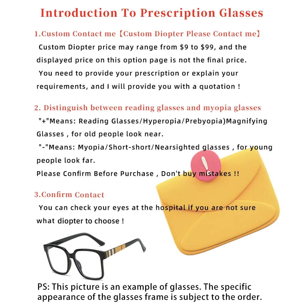 Provide Customers With Price Difference Link Or Special Custom Diopter Please consult us before placing an order