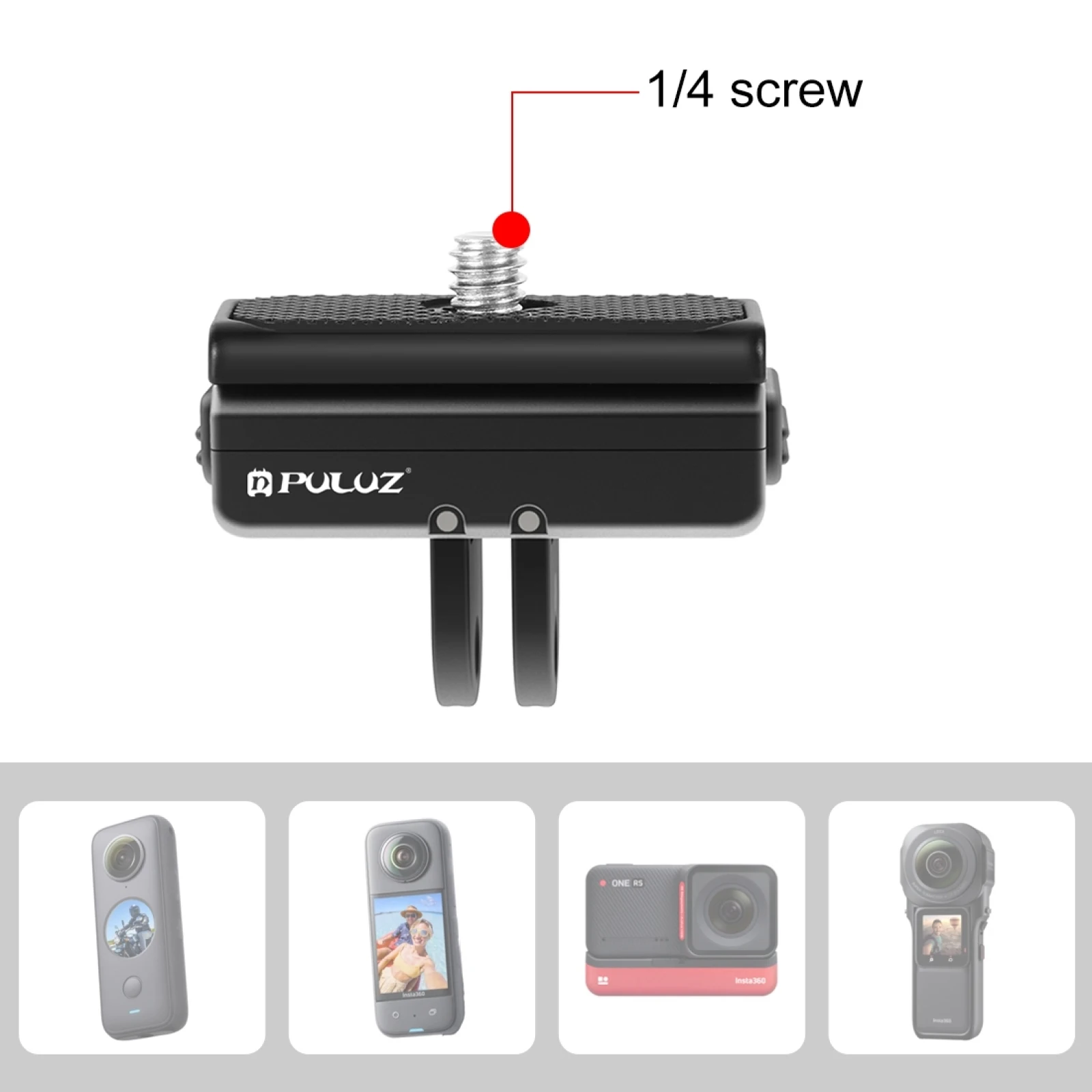 For Insta360 Ace / Ace Pro / X4 PULUZ Magnetic Quick Release Base Mount for Insta360 GO Ultra GO3/ 3S/ DJI Osmo Action 5 Pro 4 3
