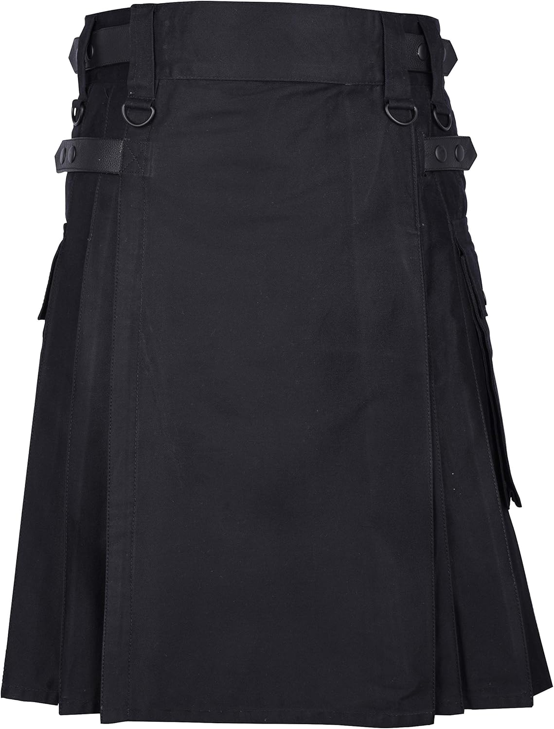 Men's Cotton Utility Kilt with Leather Strap & Cargo Pocket-Plus Size kilts for Men