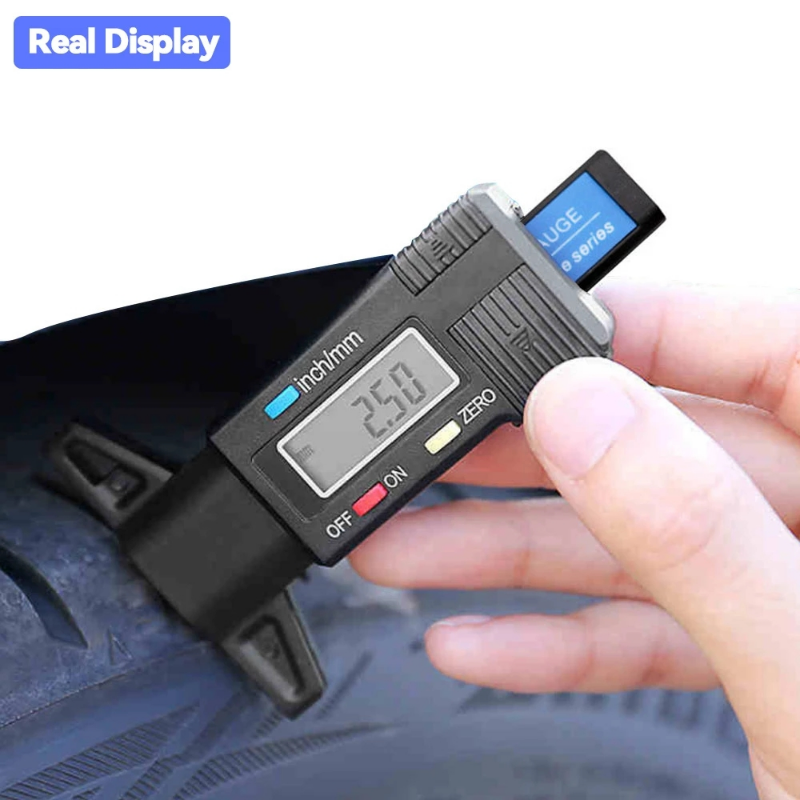 Digital Tire Tread Depth Gauge 0-25mm LCD Car Auto Tyre Wear Detection Measuring Tool High Precision Monitoring Meter