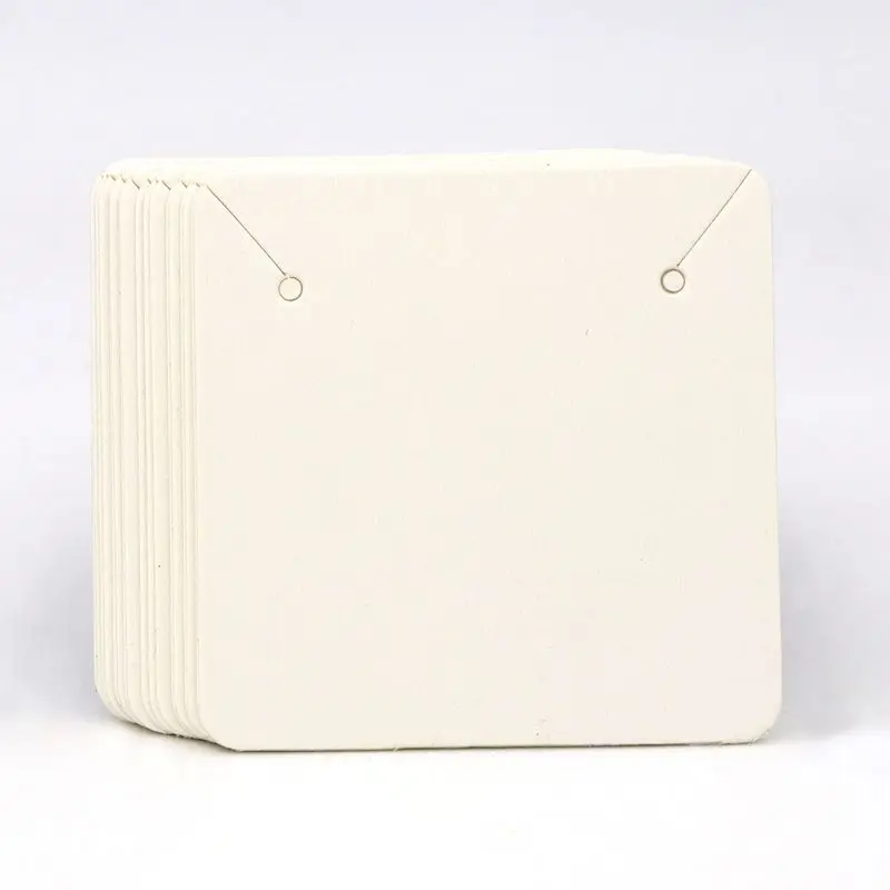 Bộ 50 5*5Cm Nhiều Màu Sắc Vuông Trống Kraft Đen Giấy Trắng Trang Sức Vòng Cổ Bông Tai Thẻ Nhãn Các Thẻ Handmade tự Làm Phụ Kiện