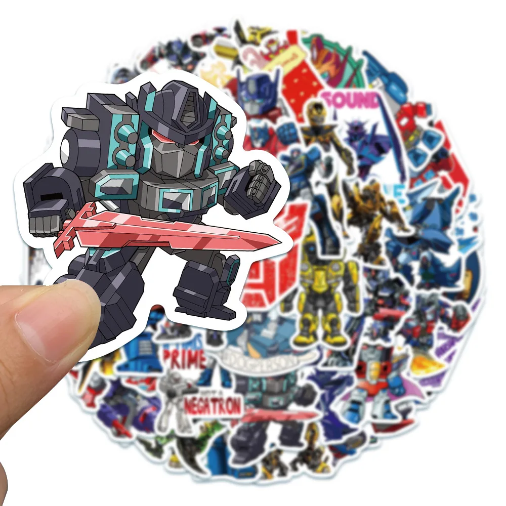 50PCS Autobot Transformers สติ๊กเกอร์รถจักรยานยนต์รถสเก็ตบอร์ดแล็ปท็อปกระเป๋าจักรยานกันน้ําสติกเกอร์สําหรับของเล่นเด็ก