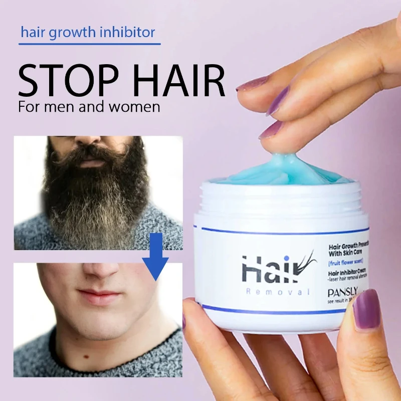 Inhibidor de cabello de 50g para detener el crecimiento del cabello, crema permanente para Barba, Bikini, piernas íntimas, cuerpo, axila, Lotioin, depilatorio indoloro