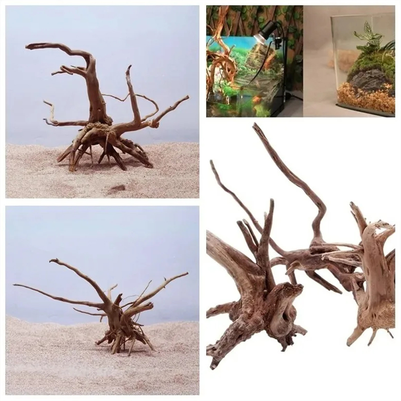 Natural Driftwood Cuckoo Roots Dead-wood Tree Trunk Micro Landscape Creative Reptile Cylinder Fish Tank Ornament Aquarium Decor