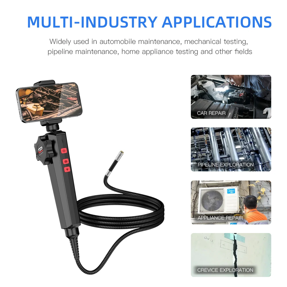 1080P Auto Reparatur Endoskop dreh Endoskop für Auto 6 MM/8,5 MM 180 Grad Lenkung Inspektion Objektiv mit 8 LED Tragetasche IP67