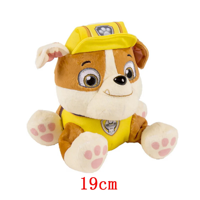 19 ซม.การ์ตูนสุนัข PAW ตุ๊กตา Plush Chase ROCK สัตว์สุนัขการ์ตูนตัวเลขการกระทําภาพยนตร์อุปกรณ์ต่อพ่วงเด็กคริสต์มาสของขวัญ