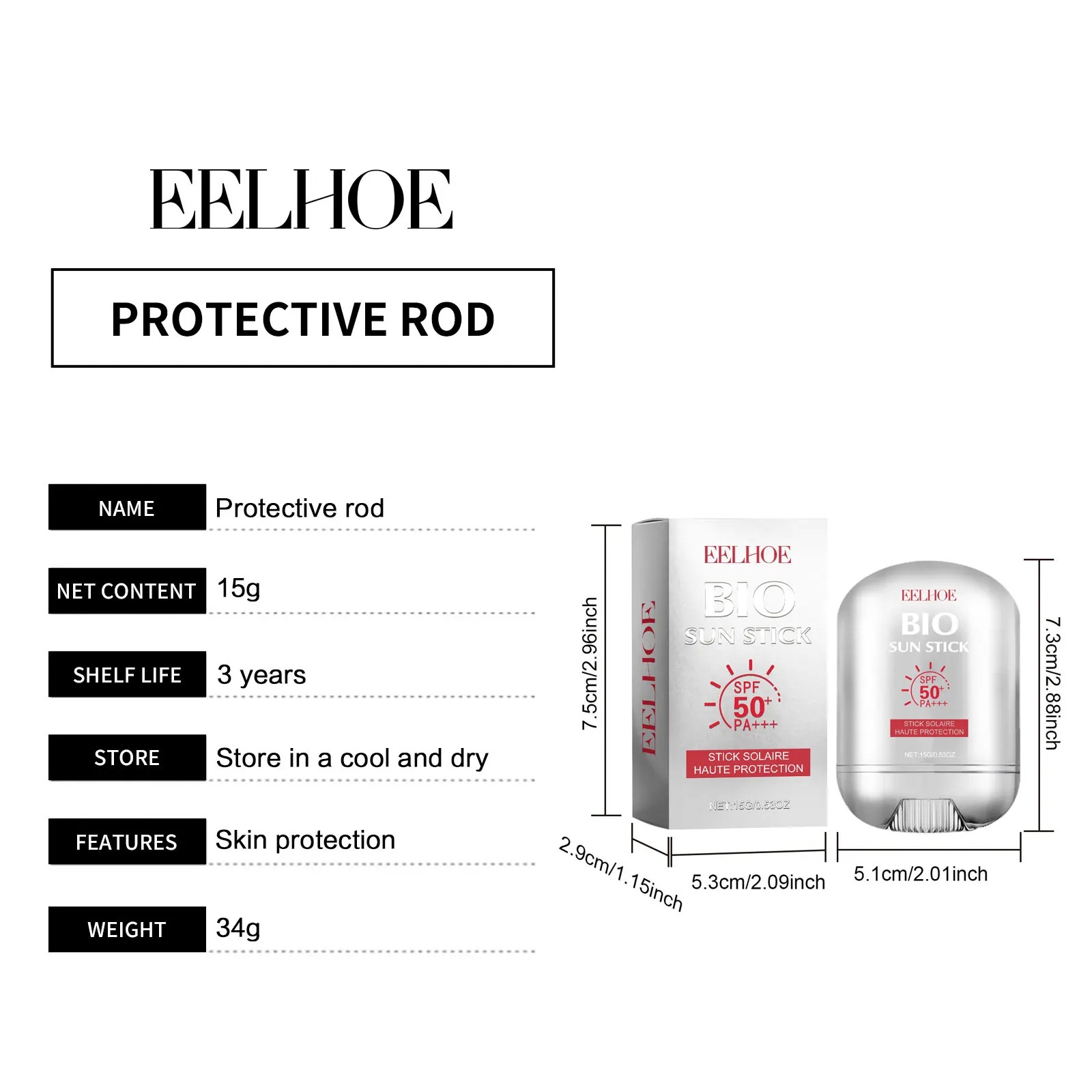 顔の日焼け止めスティック Spf 50+ 日焼け止めスティックさわやかなオイルコントロール日焼け止め美白保護クリームフェイスケア 15 グラム