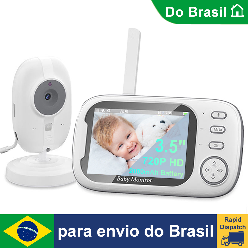 Cdycam novo monitor de bebê com vídeo sem fio de 3,5 polegadas, visão noturna, monitoramento de temperatura, áudio bidirecional, conversa, babá, câmera de segurança