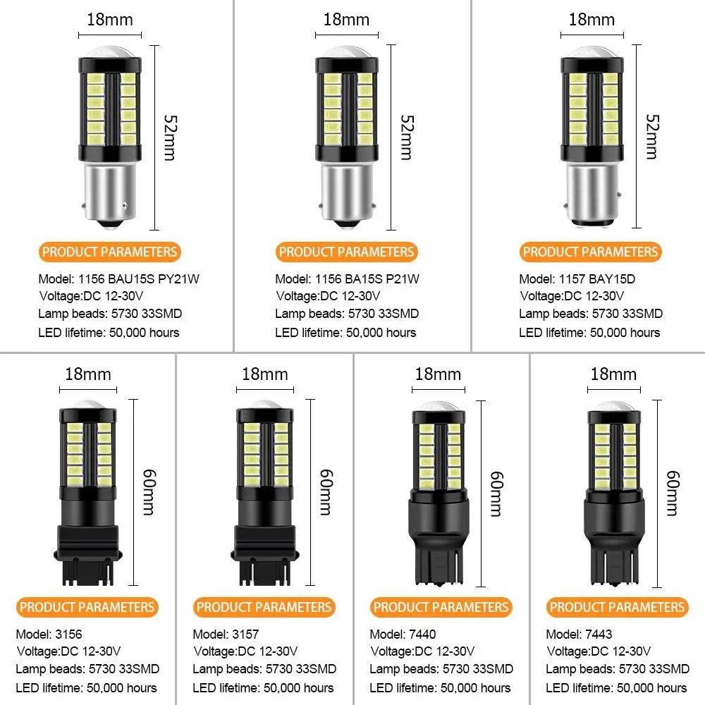 2x py21w p21/5w 1156 ba15s 1157 bay15d 3156 3157 7440 7443 lâmpadas led do carro luz de sinal volta freio branco lâmpadas estacionamento reverso 12v