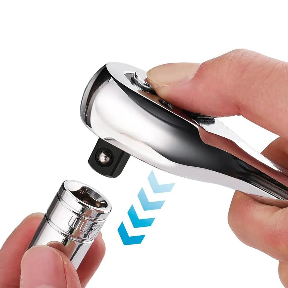 Quick Ratchet Wrench, Ratchet 72-Tooth Ratchet Screwdriver, 1/4 inch Drive Micro Ratcheting Bit Driver Wrench for Tight Spaces