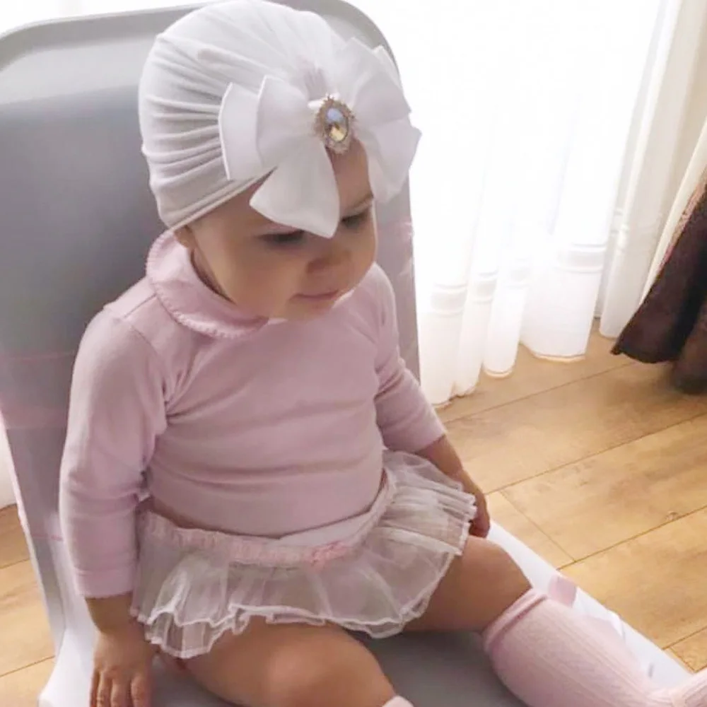 新生児用プリントボウノットハット,写真アクセサリー,ベビービーニー,女の子用キャップ,写真,新生児,子供,プリント,春,秋,1個