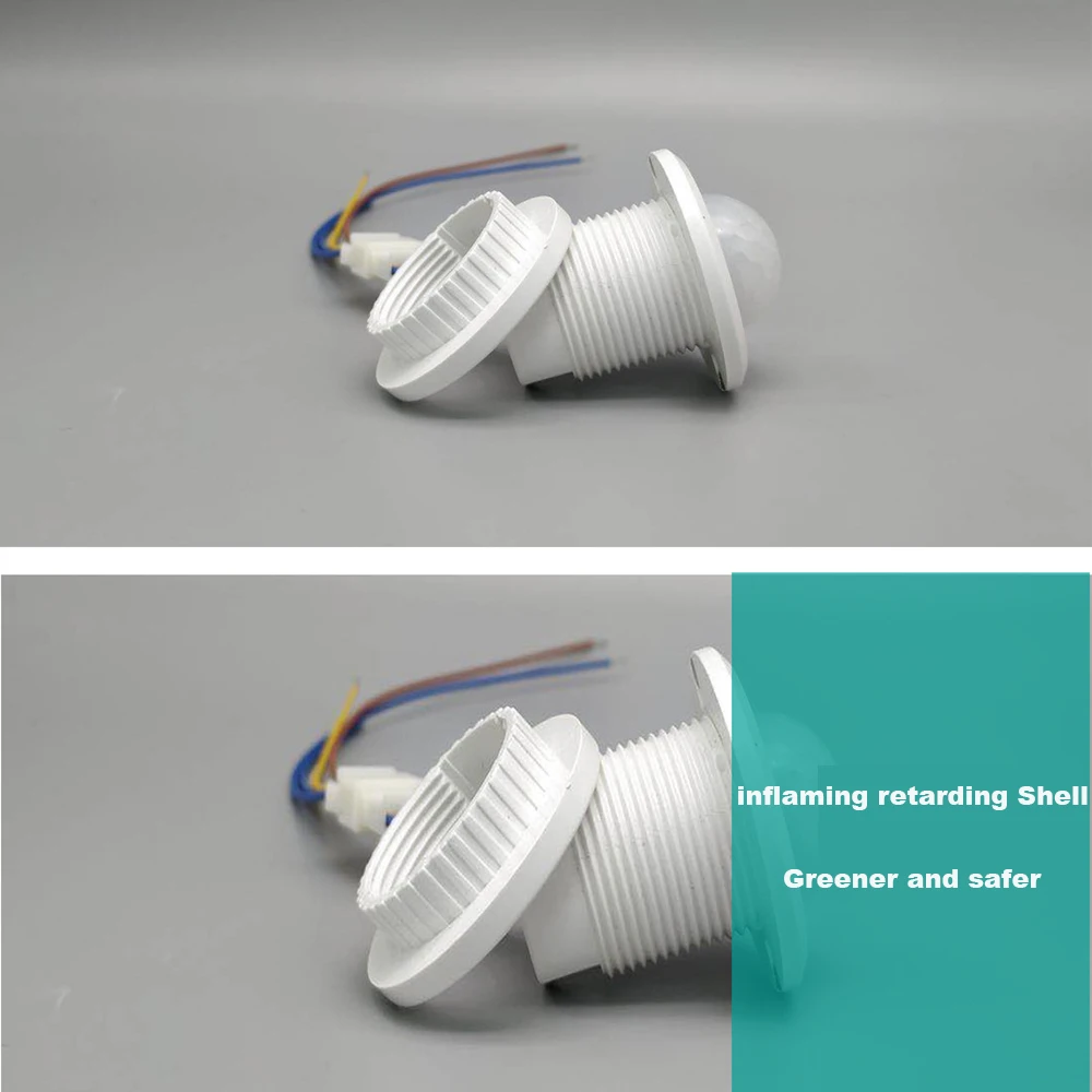Sensor de luz automático de movimiento infrarrojo, interruptor de Detector IR, cc 12V, 24V, CA 110V, 220V, lámpara de noche de inducción del cuerpo humano