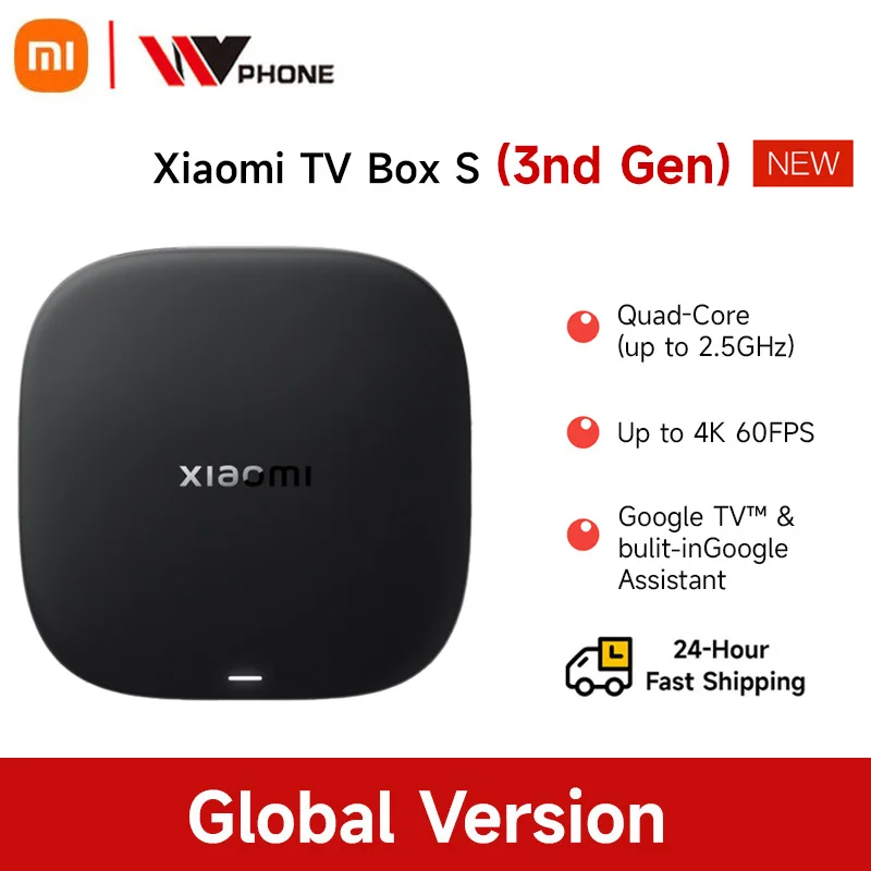 Versión Global Xiaomi TV Box S 3.a generación 4K Ultra HD 2G 32G WiFi BT5.2 Google TV Cast Netflix Smart TV Box reproductor multimedia