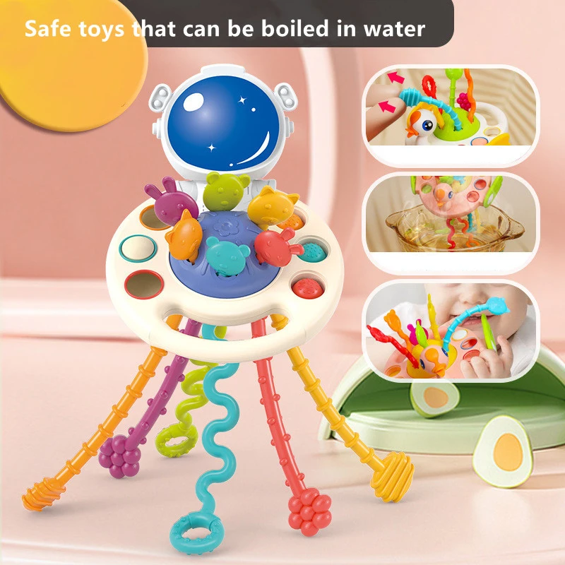 Montessori ดึง String Sensory ของเล่นเด็ก 6 12 เดือนซิลิโคนพัฒนา Teething กิจกรรมของเล่นสําหรับทารก 1-3Y ของเล่นเพื่อการศึกษา
