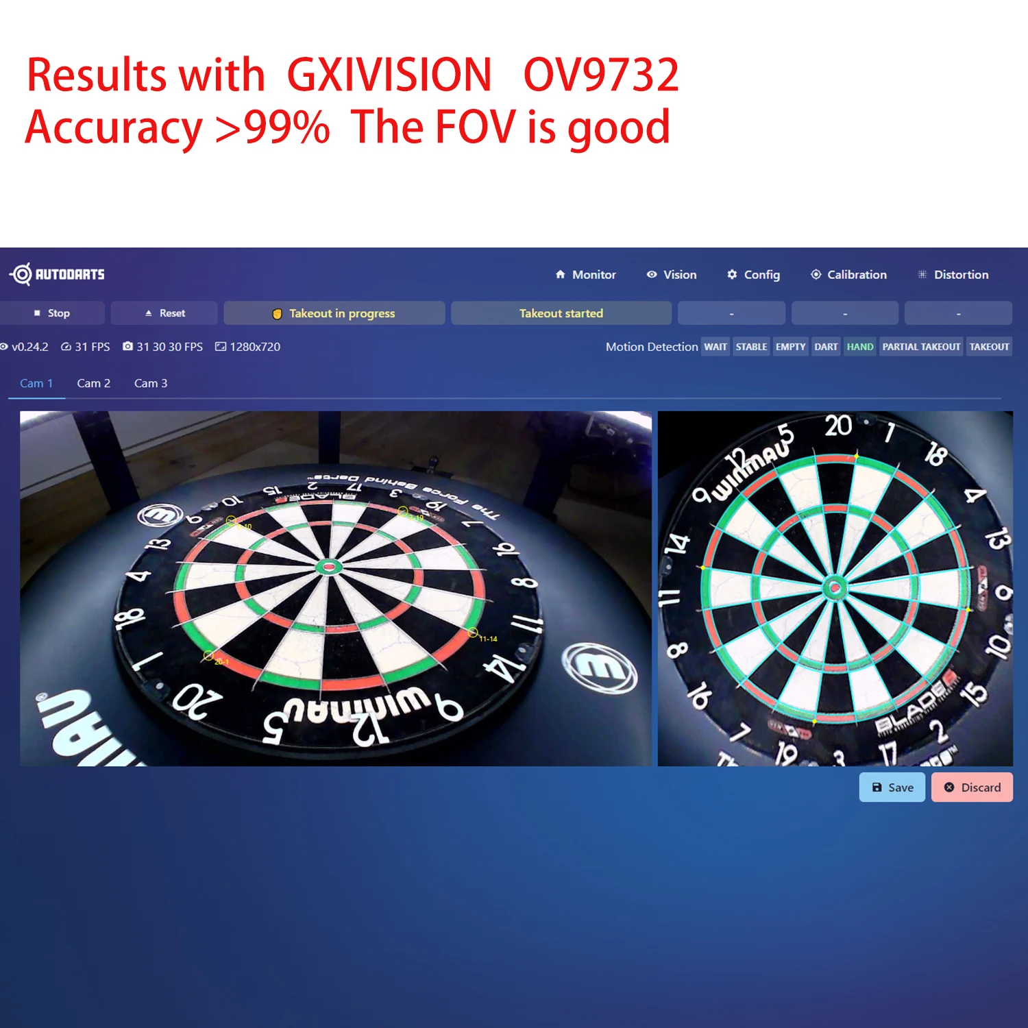 Módulo de cámara GXIVISION OV9732, Cable de 100 grados, 2M/1M, cámara web Autodarts.io, 3 uds., 1MP, 30FPS, 1280x720, controlador USB gratis