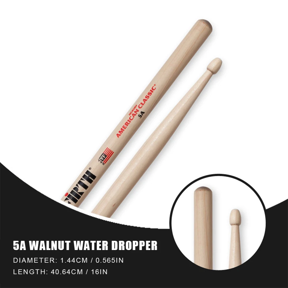 2-10 baguettes de batterie 5A/7A, maillets de poids et de pas cohésions, baguettes en hickory américain pour batterie acoustique/électronique