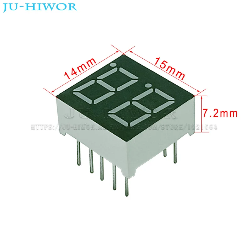 10 Chiếc 0.36Inch 10 Chân 3261AS 3261BS 2 Chữ Số Bit 7 Phân Đỏ LED Hiển Thị Kỹ Thuật Số Digitron Anode Chung cực Âm C-C C-A