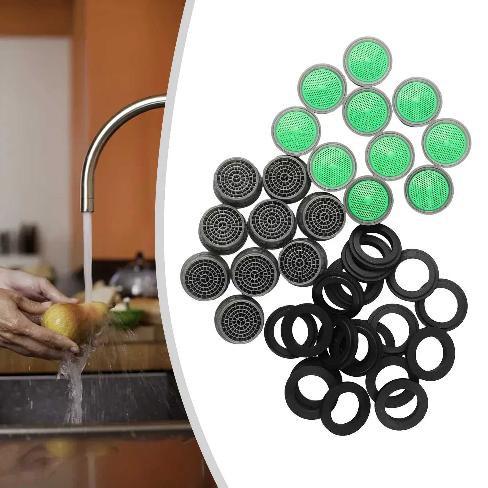 20 ชิ้นก๊อกน้ํา Aerator Flow Restrictor อะไหล่ทดแทนใส่ Sink Aerator อ่างล้างหน้ากรองก๊อกน้ําอุปกรณ์เสริม