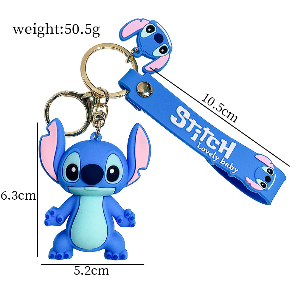 1 szt. breloczek Stitch, miękka plastikowa figurka, kreatywny breloczek do kluczy z PVC w stylu kosmicznym, zawieszka do kluczyków samochodowych, prezent