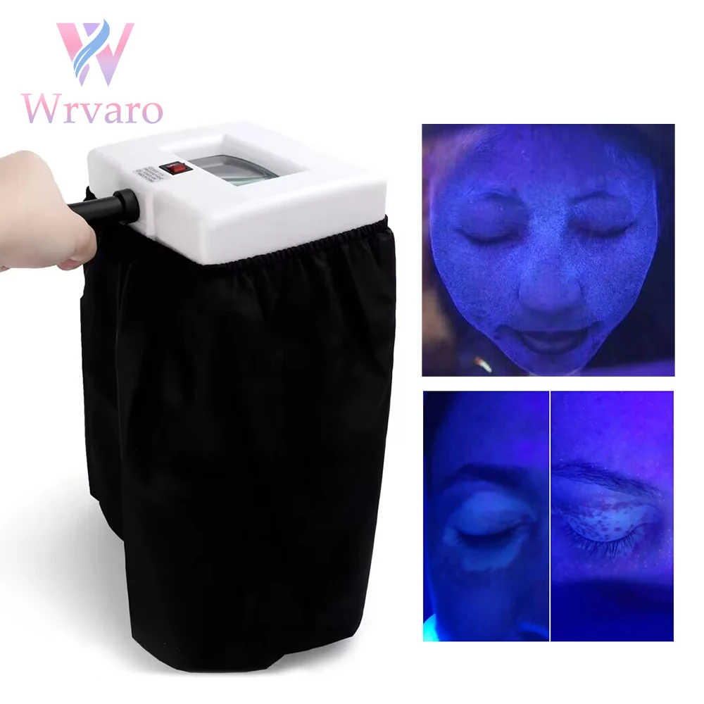 เครื่องตรวจผิวหนังด้วย UV โคมไฟไม้เครื่องตรวจผิวหน้าเครื่องตรวจผิวพรรณแบบขยายสีเทาอุปกรณ์สปาร้านเสริมสวย