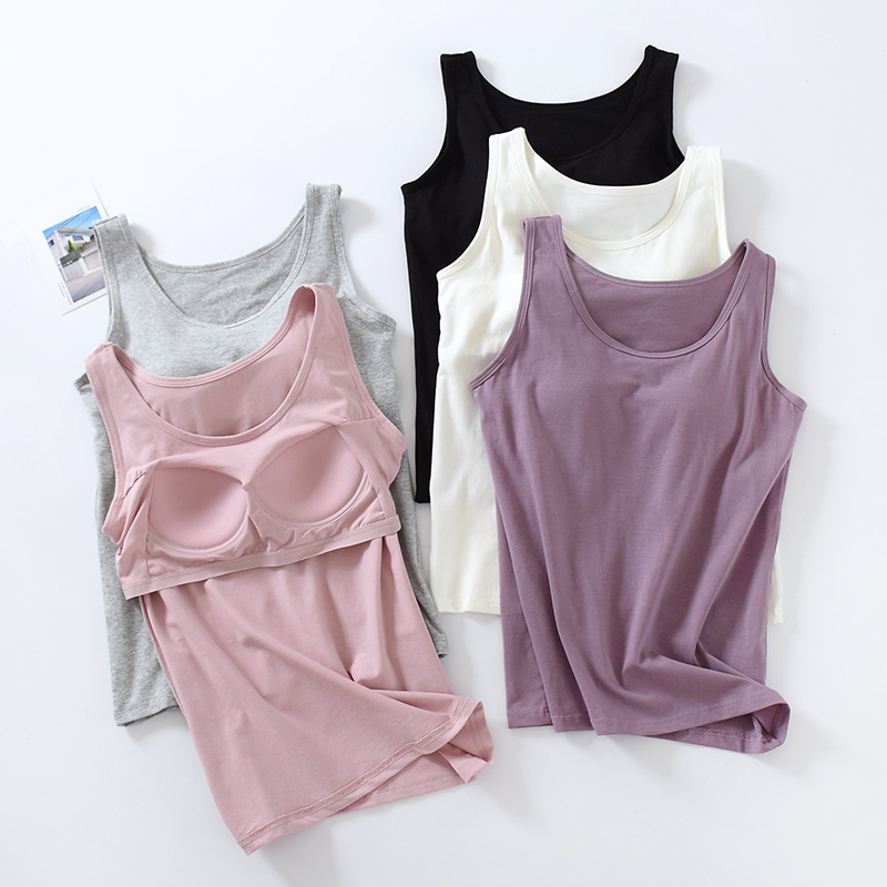 Camisa de dormir de algodón para mujer, Top con almohadilla en el pecho, camiseta de fondo informal, pijama de una pieza