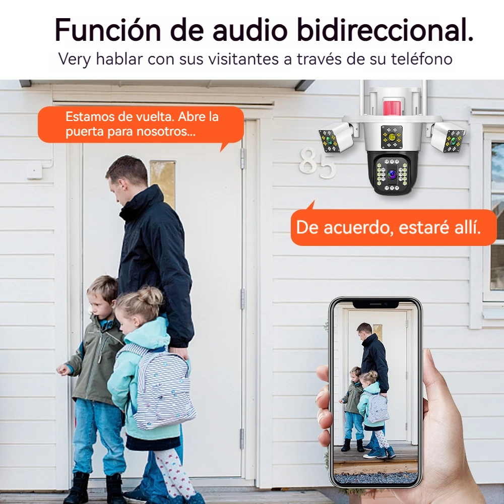 Linook 12MP 6K 3 lentes WiFi cámara de vigilancia CCTV cámara WiFi al aire libre cámara IP, protección de seguridad PTZ