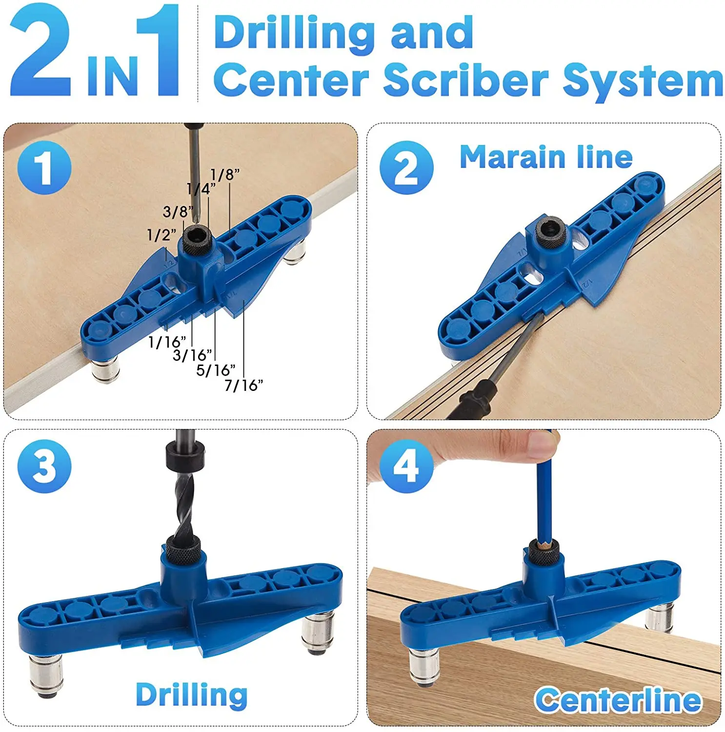 Carpentry Pocket Hole Jig 6/8/10mm drill sleeve Or Self-centering Scriber Doweling Jig Drill Guide Locator Hole Puncher Tools