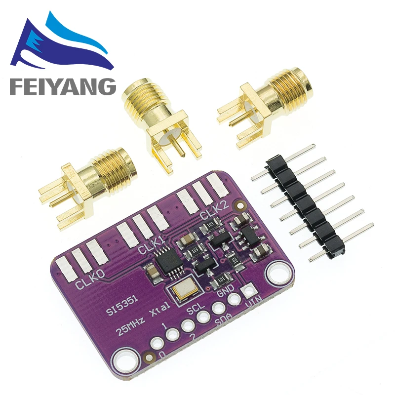 1 peça dc 3v-5v si5351a si5351 i2c gerador de relógio módulo de placa de fuga gerador de sinal relógio 8khz-160mhz para arduino