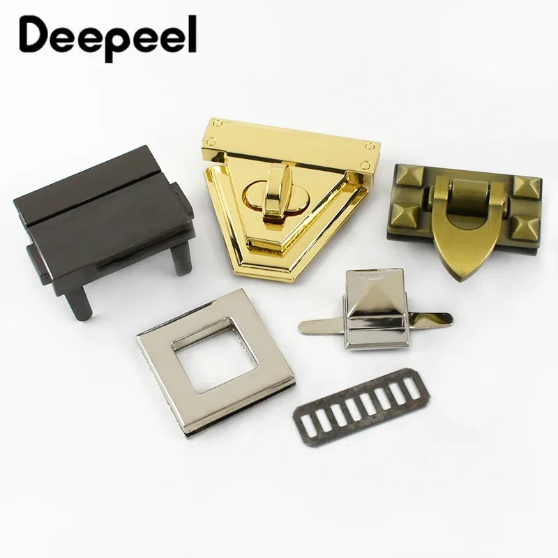 Deepeel 2Pcs Metal Lock Buckles for Women's Bags Turn Twist Locks Shoulder Bag Decor Closure Latch Clasp DIY Hardware Accessory