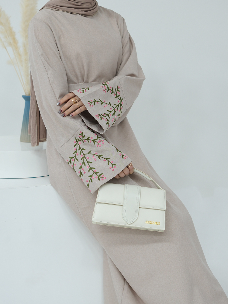 女性のための花の刺繍されたイスラム教徒のドレス、eid、morocco、ラマダン、レースアップ、abayas、kaftan、islam、dubai、arab、ロングドレス