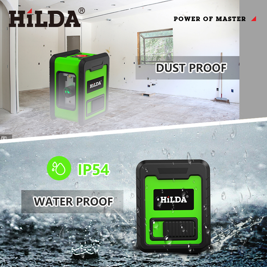 HILDA Laser Level Meter 2-Lines Cross Green Level Laser Horizontal & Vertical Nivel Laser Self-Leveling лазерный уровень