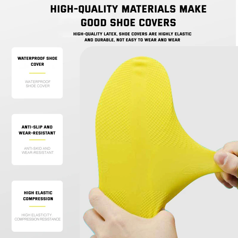 Copriscarpe elastico impermeabile Stivali da pioggia da esterno Copriscarpe antipioggia antiscivolo in silicone Copriscarpe portatile in lattice di metà ispessito in PVC