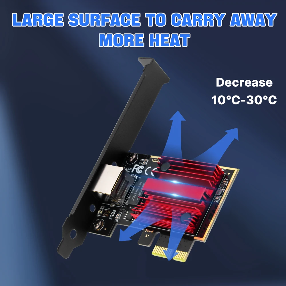 2.5G PCI-E To RJ45 Network Card 2500M Ethernet Lan adapter RTL8125 PCI Express Fast WiFi adaptador For Desktop PC