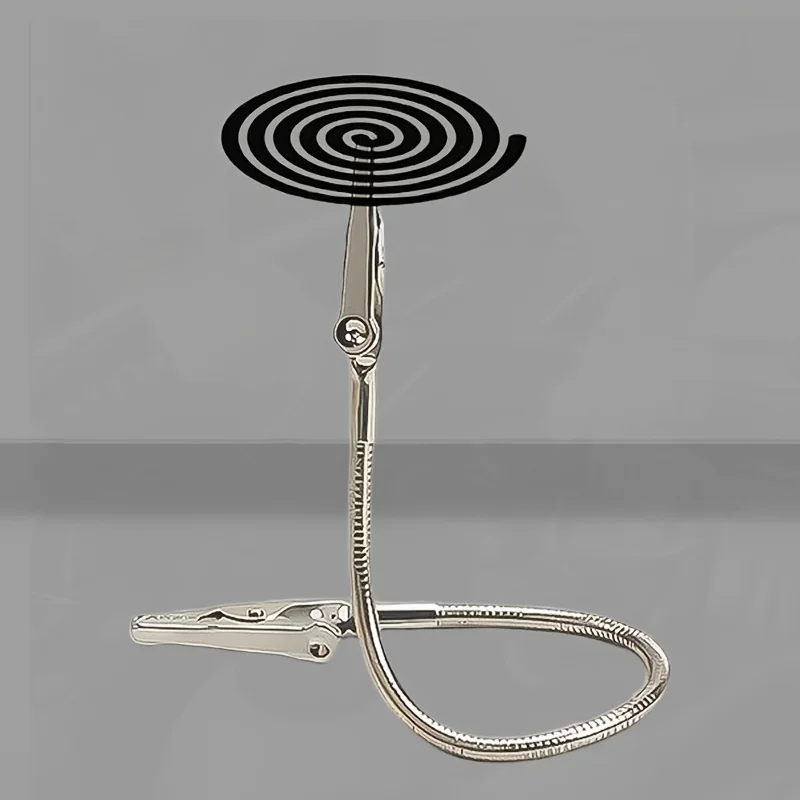 Suporte de clipe de crocodilo de duas cabeças multiuso resistente - braçadeira dupla com design dobrável, compatível com bobinas de mosquito
