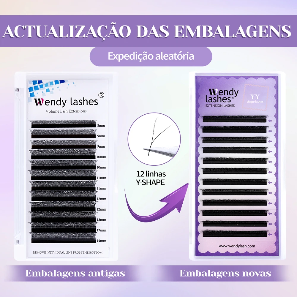 16 Đường Tịnh Y Hình Nối Mi Wendy Thiết Kế 2 Đầu Lông Mi Brasil Tập Quạt Mi Tiếp Liệu Lưới Đen Hàng Mi Mix8-15