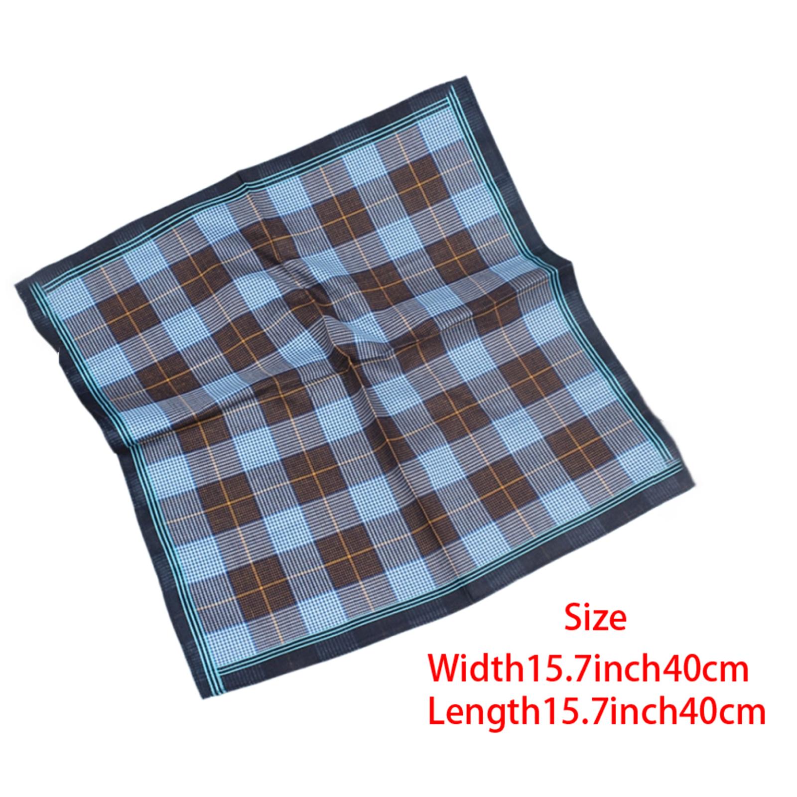 6 Pieces Plaid Cotton Handkerchief Hankies Gift Set Comfortable Universal Unisex Pocket Square for Gents Fathers Wedding