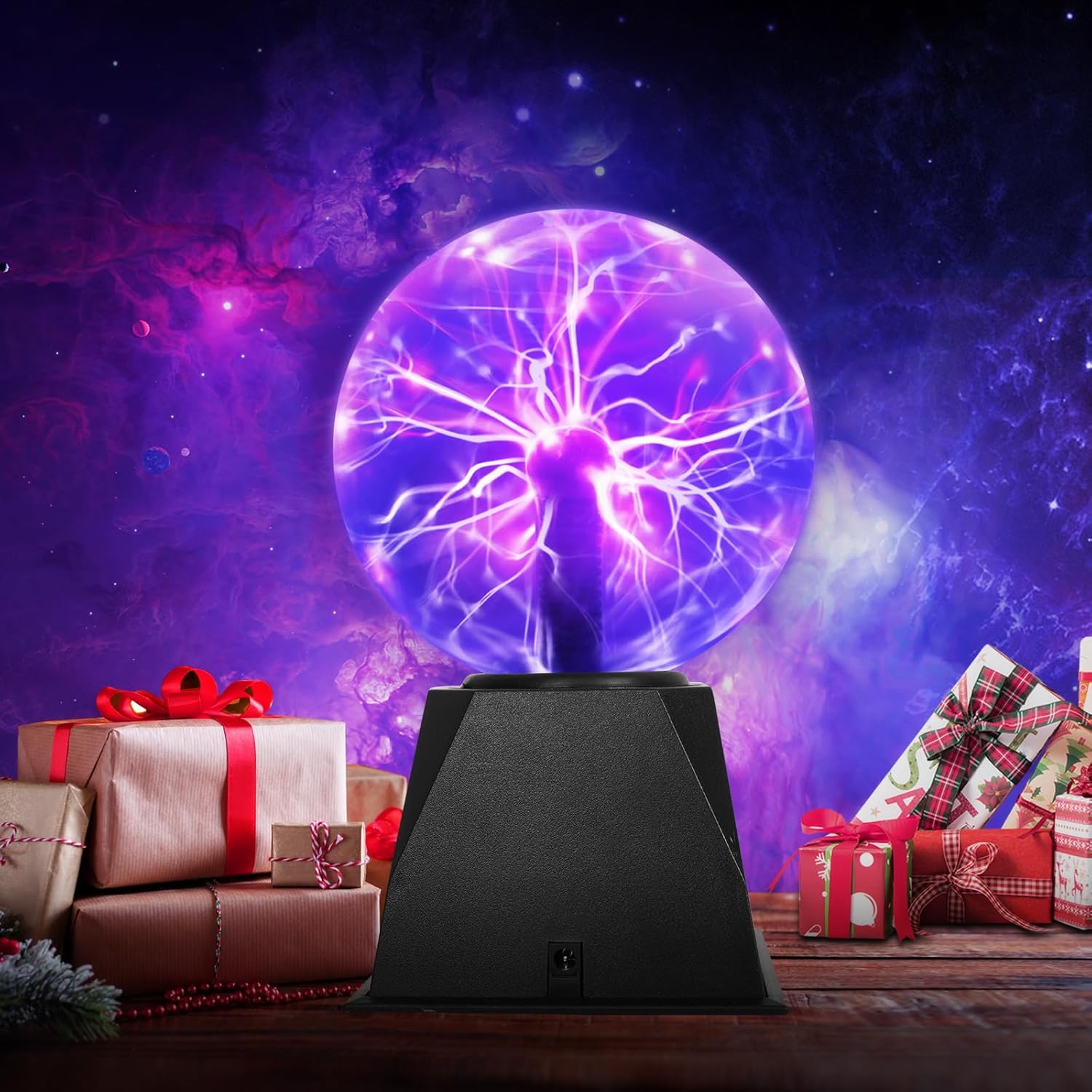 Luz de bola de plasma, lâmpada de bola de plasma piscante 15cm, bola de plasma mágica sensível ao toque e som para quarto, decoração, festa