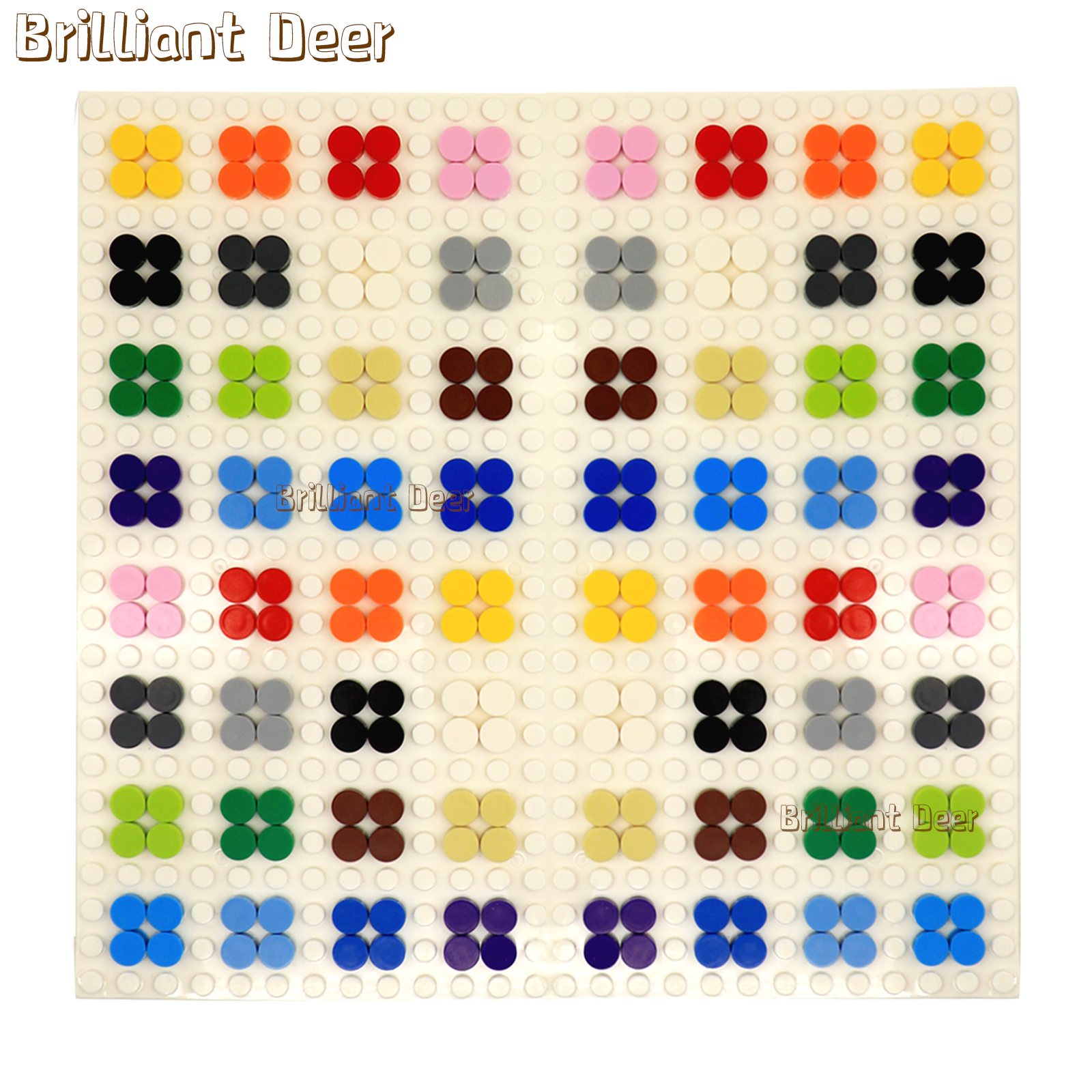 800PCS กระเบื้องแบน 1x1 จุดรอบอิฐ 35381 98138 MOC DIY Building Blocks สําหรับโมเสค Portrait Art Design ของเล่นเด็ก