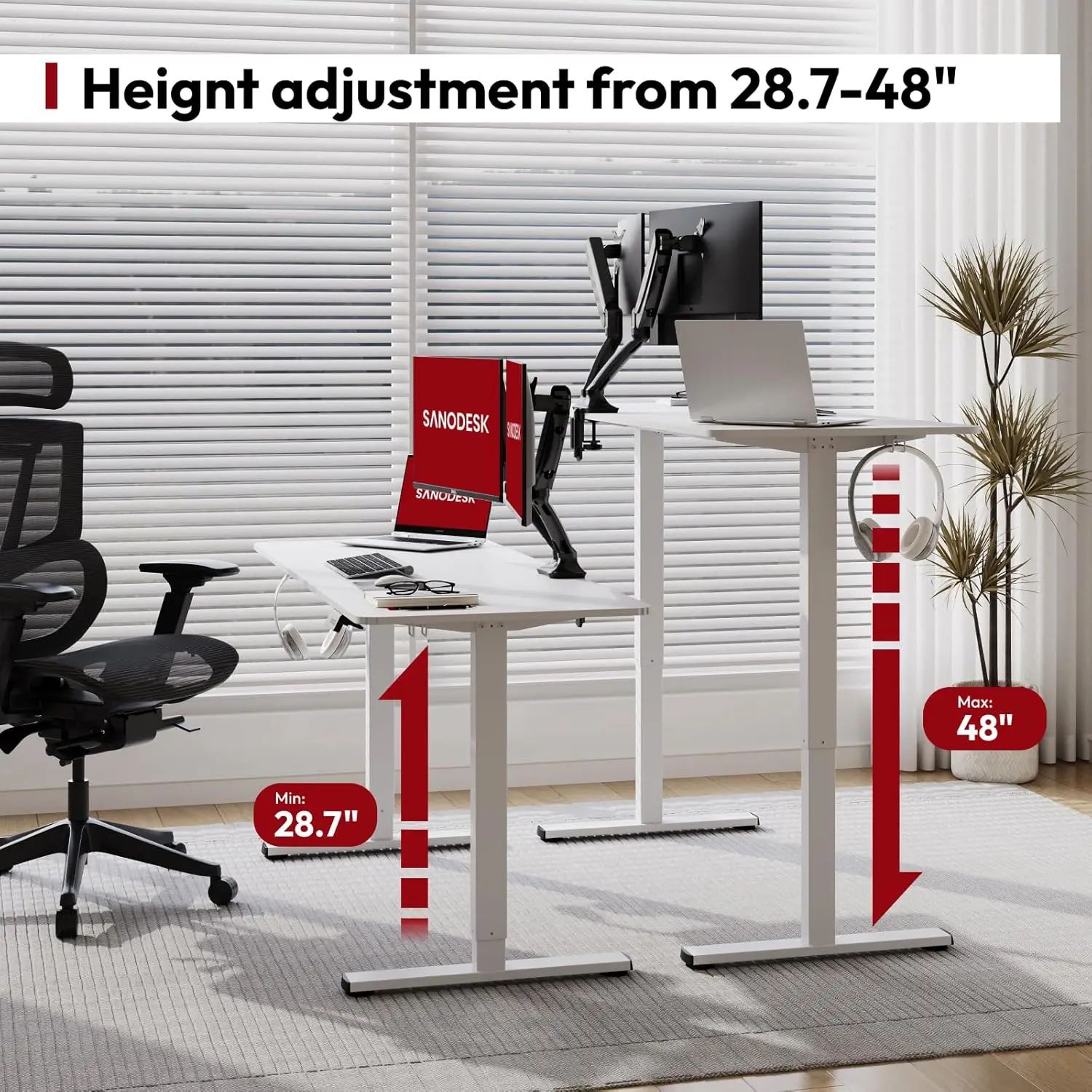 Electric Standing Desk 79x32 Inch Height Adjustable Stand Up Desk Home Office Computer Workstation Sit Stand Home Office Desk