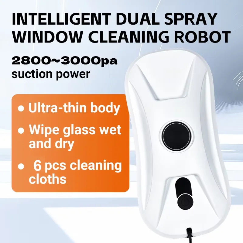 DIVEDEER Modello automatico di spruzzo d'acqua a due vie lavavetri elettrico domestico intelligente macchina per la pulizia dei vetri one-touch