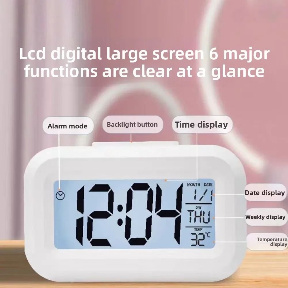 Mini LED Small Multifunctional Digital Clock Date Temperature Function Children's Bedroom Clock Home Offices Desktop Clock Alarm