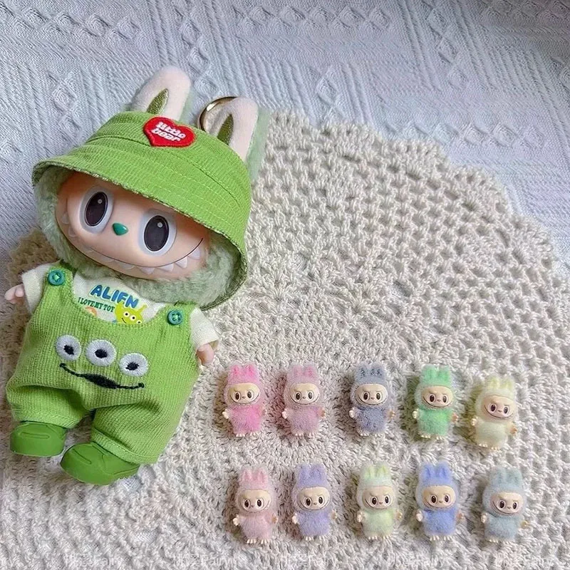 การ์ตูน Labubu Series Mini Flocking ประณีตน่ารักตุ๊กตาของขวัญ Diy จี้อุปกรณ์ตกแต่ง Kawaii ของเล่นของขวัญ