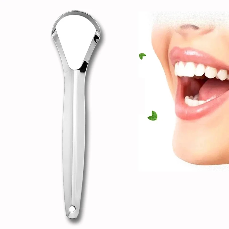 Halitosis Tongue Coating Tongue Scraper Stainless Steel Cleaning Remover Tongue Coated Brush Scraping Tongue Oral Hygiene Tools