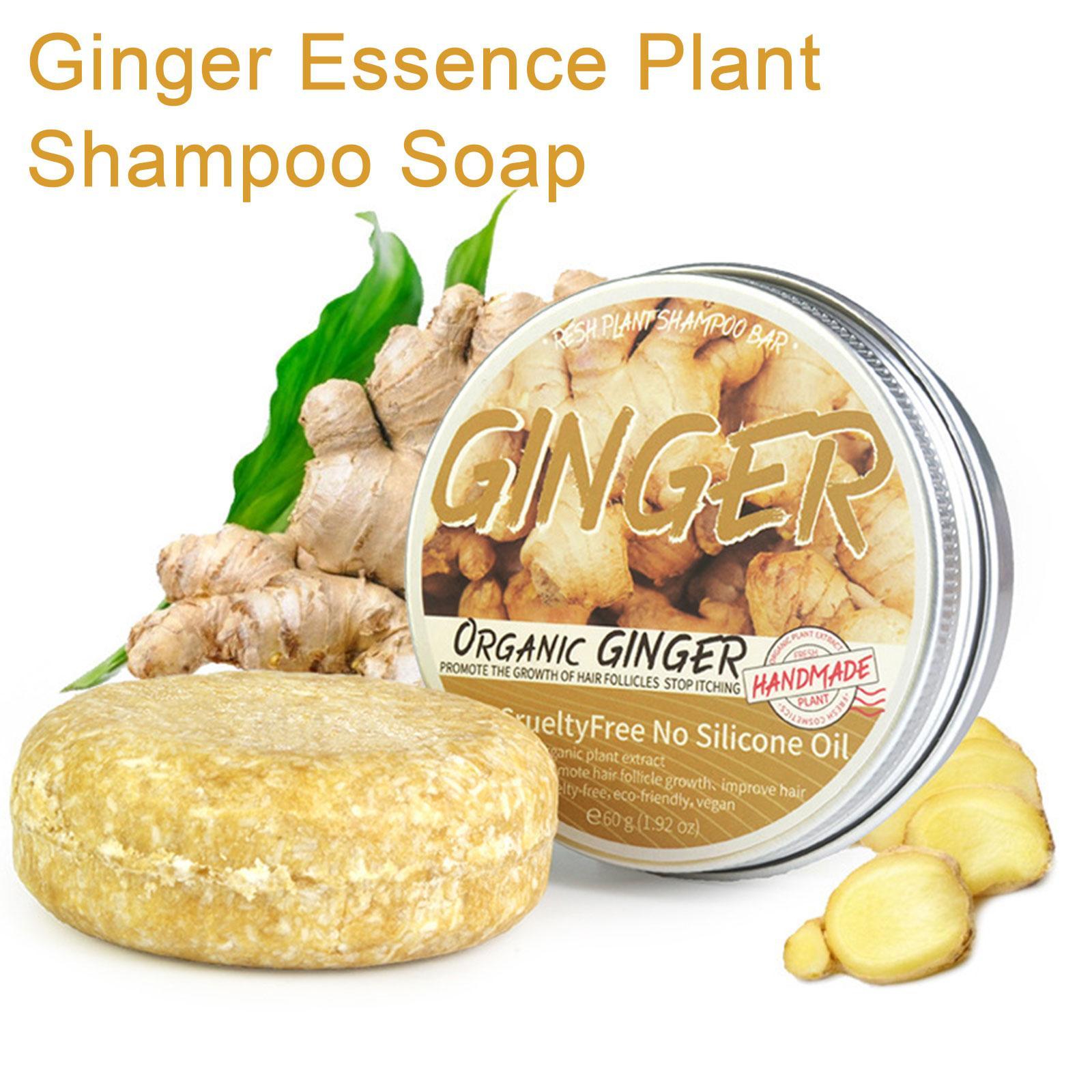 Jabón de Polygonum de jengibre, champú procesado en frío, barra de champú para el cabello, champús para el cuidado del cabello de plantas puras