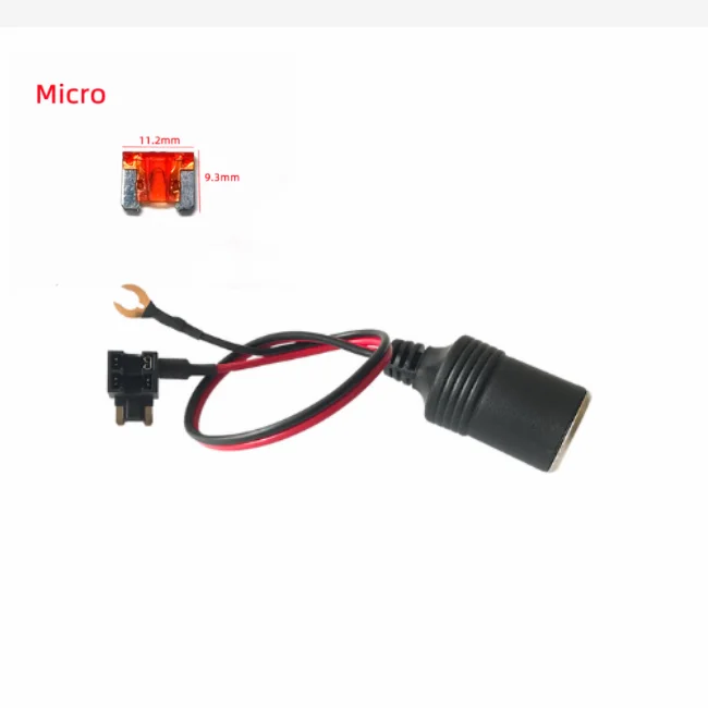 12 V-24 V Auto Zekeringkast Niet-destructieve Installatie Sigarettenaansteker Oplader Kabel Vrouwelijke Socket Plug connector 18AWG 10A