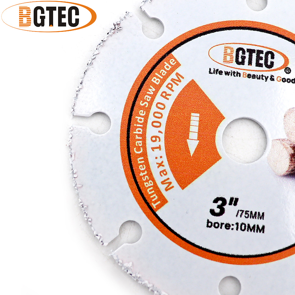 BGTEC 1 3 Inch/Dia75mm Hút Chân Không Chia Lửa Bằng Đồng Nguyên Cắt Gỗ Đĩa Dụng Cụ Điện Nhựa Ống Nhựa PVC Lưỡi Cắt Gỗ Hình Tròn lưỡi Cưa Khoan 10Mm