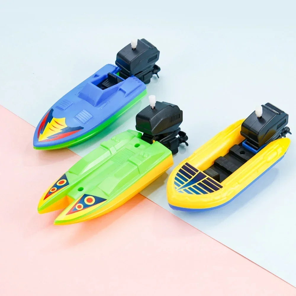 1 PC เรือเร็ว Clockwork ของเล่นเรือ WIND UP ของเล่นลอยน้ําของเล่นเด็กคลาสสิกอ่างอาบน้ําอาบน้ําของเล่นเด็กของเล่นเด็ก