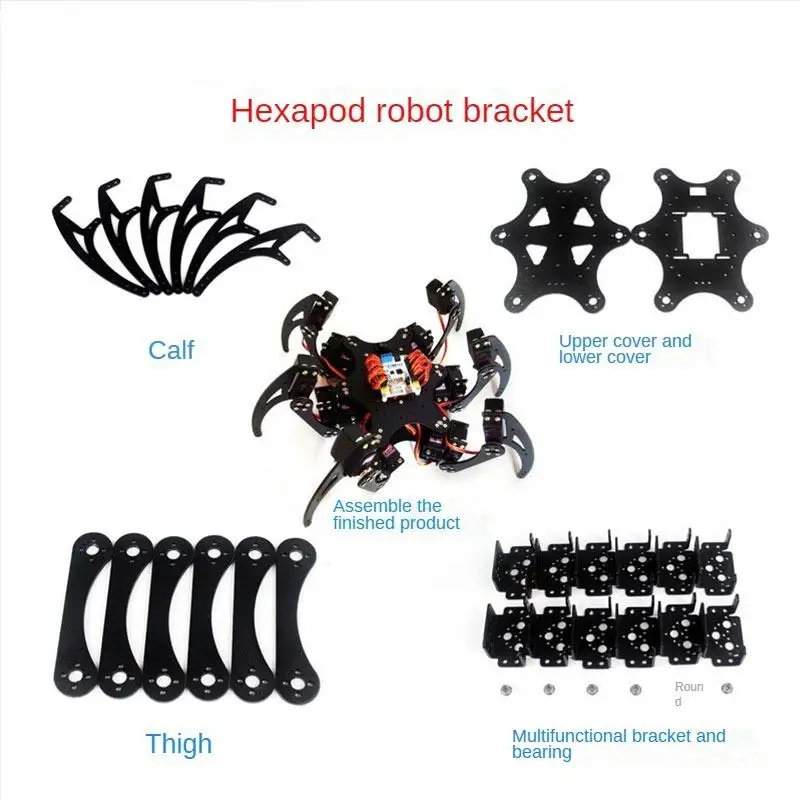 18 DOF Spider โครงสร้างโลหะ 6 ขา Hexapod หุ่นยนต์ Spider สําหรับหุ่นยนต์ Arduino DIY ชุดโปรแกรมหุ่นยนต์ Spider อะไหล่