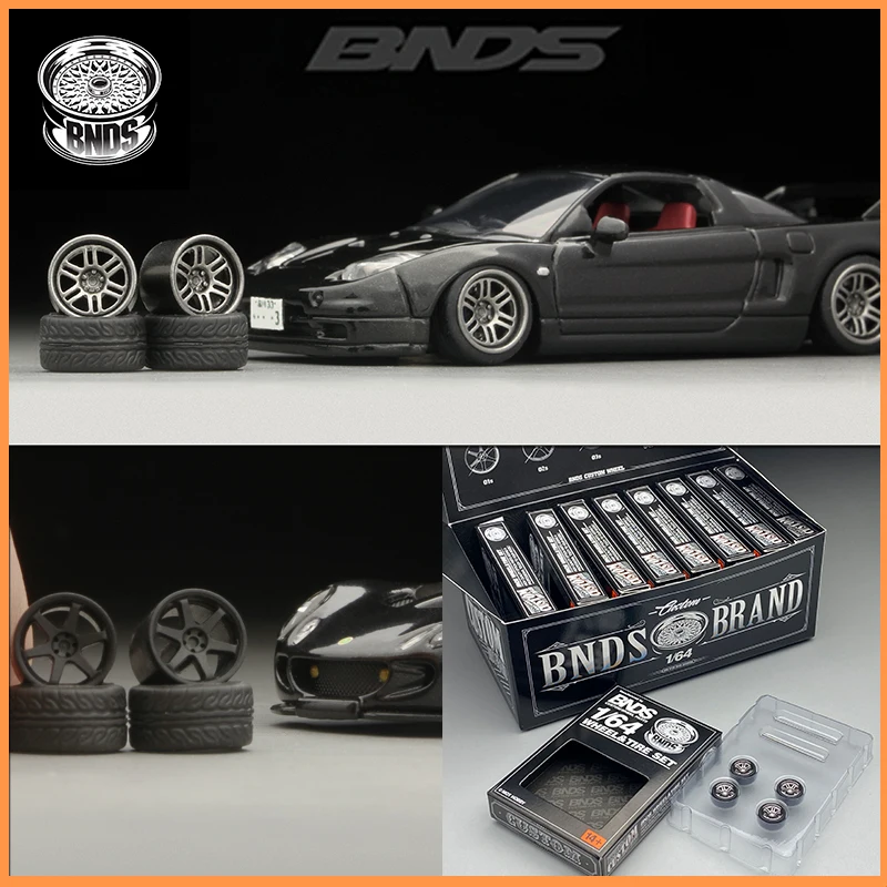 BNDS 1/64 ホイールゴムタイヤ ABS アセンブリリム修正パーツ 1:64 モデルカー VIP スタイルディテールアップセット新しいクリアランス